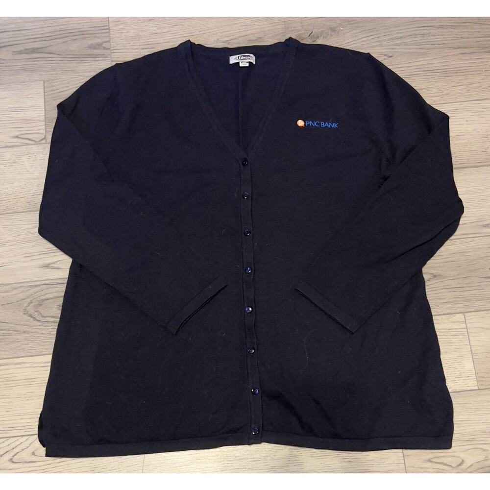 PNC Branded Employee Edwards 3XL Womens Blue Cardigan Pre-Owned